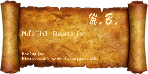 Mühl Beatrix névjegykártya