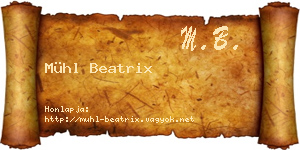 Mühl Beatrix névjegykártya